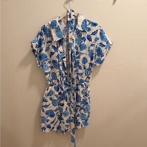 Blue Floral Romper